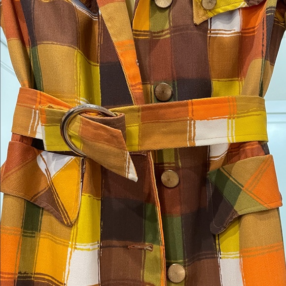 Gorgeous Vintage, ILGWU circa 1963-1974 Plaid Multicolor Women's Trench Coat - Picture 2 of 10